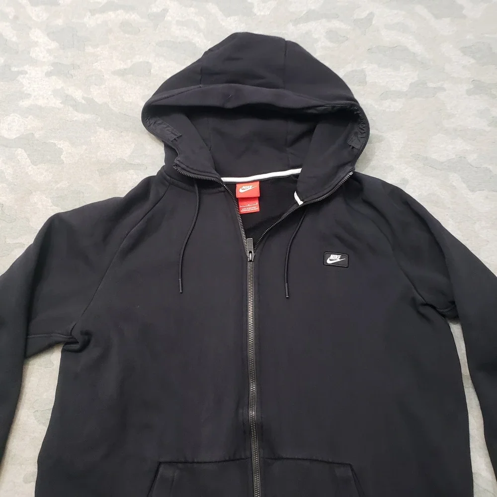 Nike Full Zip Hoodie Mens Large Black Fleece Athletic Sweatshirt Outdoors Gym